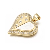 Brass Micro Pave Clear Cubic Zirconia Pendants CU-CBAF50C-18G-2
