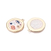 Printed Alloy Enamel Pendants ENAM-N071-10G-01-2