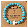 Natural Turquoise Beads Stretch Bracelets for Women Men LS-QT3282-9-1