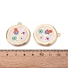Printed Alloy Enamel Pendants ENAM-N071-10G-02-3