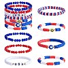 7Pcs 7 Style Handmade Polymer Clay Heishi Surfer Stretch Bracelets Set BJEW-SW00076-1