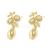 Brass Plastic Imitation Pearl Stud Earrings LS-EJEW-G438-01G-02-1