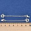 Brass Micro Pave Cubic Zirconia Ends with Chains LS-KK-U043-01S-3