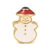 Christams Brass Enamel European Beads KK-F922-03D-G-1