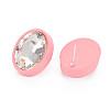 Crystal Rhinestone Oval Stud Earrings with 925 Sterling Silver Pins for Women MACR-S275-037B-3
