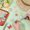 48Pcs 8 Colors Butterfly Shape Cloth Embroidery Applqiues PATC-FG0002-16-3