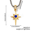 Vintage Retro Style Starburst Evil Eye Star Brass Cubic Zirconia Pendant Necklaces for Parties QO1430-1-1