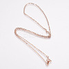 Brass Cable Chain Necklaces X-SW028-RG-3