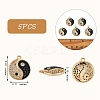 5Pcs Rack Plating Brass Micro Pave Clear & Black Cubic Zirconia Pendants KK-SZ0005-67-7