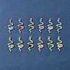 12Pcs 2 Colors Rack Plating Alloy Rhinestone Pendants FIND-FS0003-70-9