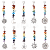 20Pcs 5 Style Natural & Synthetic Gemstone and Alloy Pendant Decorations HJEW-YW00155-2