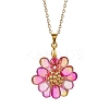 7Pcs 7 Colors Flower Handmade Glass Seed Beaded Pendant Necklaces NJEW-MZ00096-3