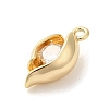 Marine Animal Theme Golden Brass Micro Pave Clear Cubic Zirconia Pendants KK-U031-01G-01-2