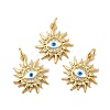Rack Plating Brass Micro Pave Cubic Zirconia Pendants KK-A177-29G-2