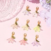 8Pcs 8 Colors Flower Acrylic Pendant Decorations HJEW-FS00034-02-7