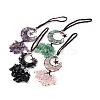 Natural Mixed Stone Moon with Chips Tassel Pendant Decorations G-L524-07R-B-1