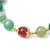 3Pcs Natural Striped Agate &  Amethyst & Tiger Eye & Rose Quartz & Quartz Crystal Round Beaded Bracelets for Women BJEW-JB11934-6