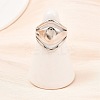 US Size 7 304 Stainless Steel Cuff Rings LS-RJEW-D336-04P-5