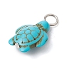 Dyed Synthetic Turquoise Pendants PALLOY-JF02924-01-4