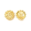 Flower Brass Clear Cubic Zirconia Bead Caps KK-V008-04G-1