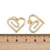 Brass Micro Pave Clear Cubic Zirconia Pendants ZIRC-I367-14G-08-3
