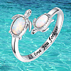Alloy Opalite Adjustable Cuff Open Rings for Women FS-WG20668-01-1