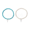 2Pcs 201 Stainless Steel Charm Bracelets BJEW-JB13274-2