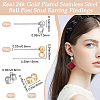 100Pcs 2 Style 304 Stainless Steel Ball Post Stud Earring Findings STAS-BBC0004-74-2