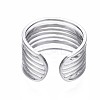 Non-Tarnish 304 Stainless Steel Multi-string Open Cuff Ring RJEW-T023-33P-2