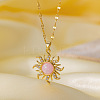 Brass Micro Pave Clear Cubic Zirconia with Enamel Pendant Necklaces for Women FS-WG014CD-02-1