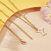 1Pc Brass Chain & 304 Stainless Steel Letter Pendant Necklaces NJEW-LP0001-35Y-G-3
