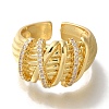 Rack Plating Brass Clear Cubic Zirconia Open Cuff Rings RJEW-S411-22G-2