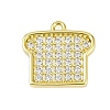 Brass Micro Pave Clear Cubic Zirconia Charms LS-KK-L238-18G-1