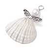 Copper Wire Wrapped Shell Pendants PALLOY-JF02709-02-3