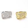 Adjustable Brass Micro Pave Clear Cubic Zirconia Open Cuff Rings ZIRC-I049-34-1
