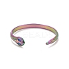 Ion Plating(IP) Rainbow Color 304 Stainless Steel Snake Wrap Open Cuff Ring for Women RJEW-C025-17M-4