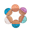 Transparent Resin & Walnut Wood Pendants RESI-CJ0001-84-3