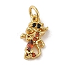 Brass Micro Pave Red Cubic Zirconia Pendants KK-R162-020A-G-1