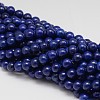 Dyed Round Natural Lapis Lazuli Beads Strands G-K081-8mm-1