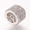 Brass Micro Pave Cubic Zirconia Beads ZIRC-L061-28P-2