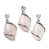 Natural Rose Quartz Pendants X-G-G073-5-1
