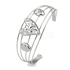 Non-Tarnish 304 Stainless Steel Hollow Open Cuff Bangles BJEW-Q348-03P-08-1
