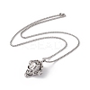 Alloy Skull with Headset Pendant Necklace with 201 Stainless Steel Box Chains LS-NJEW-E016-04AS-2