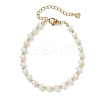 Natural Freshwater Shell & Natural Cultured Freshwater Pearl Rondelle Beaded Bracelets for Women BJEW-JB13281-2