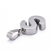 Non-Tarnish 304 Stainless Steel Letter Pendants STAS-H127-S-P-3