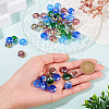 50Pcs 5 Colors Transparent Glass European Beads GPDL-TA0001-05-6