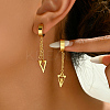 Fashionable Retro Geometric Cone Triangle Tassel 201 Stainless Steel Hoop Earrings JW1667-4