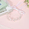 Polyester with Plastic Pearl and Acrylic Flower Hairband for Bride Wedding Bridal Veil Hair Accessories Hair Vine OHAR-WH20010-04S-3