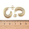 Brass Micro Pave Clear Cubic Zirconia Stud Earrings for Women EJEW-U056-04B-G-5