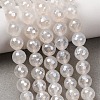 Electroplated Natural Agate Beads Strands G-B191-A07-8mm-20-1